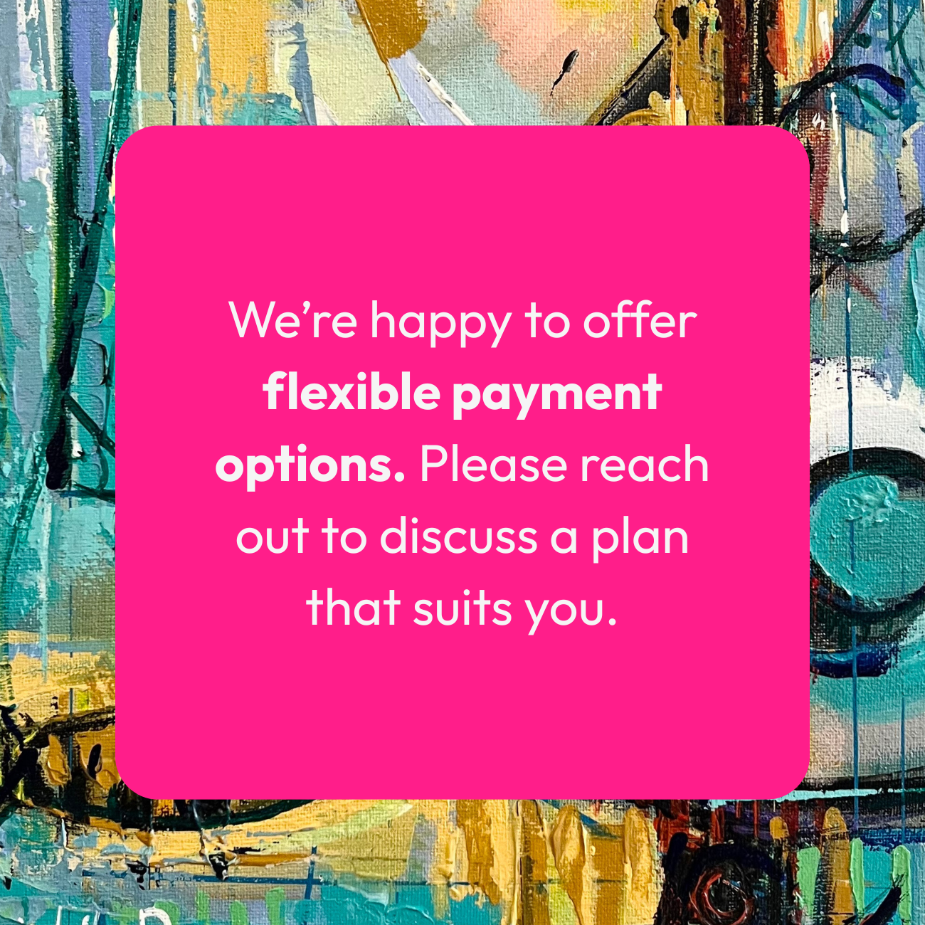 Flexible Payment Options annoucement for buyers.