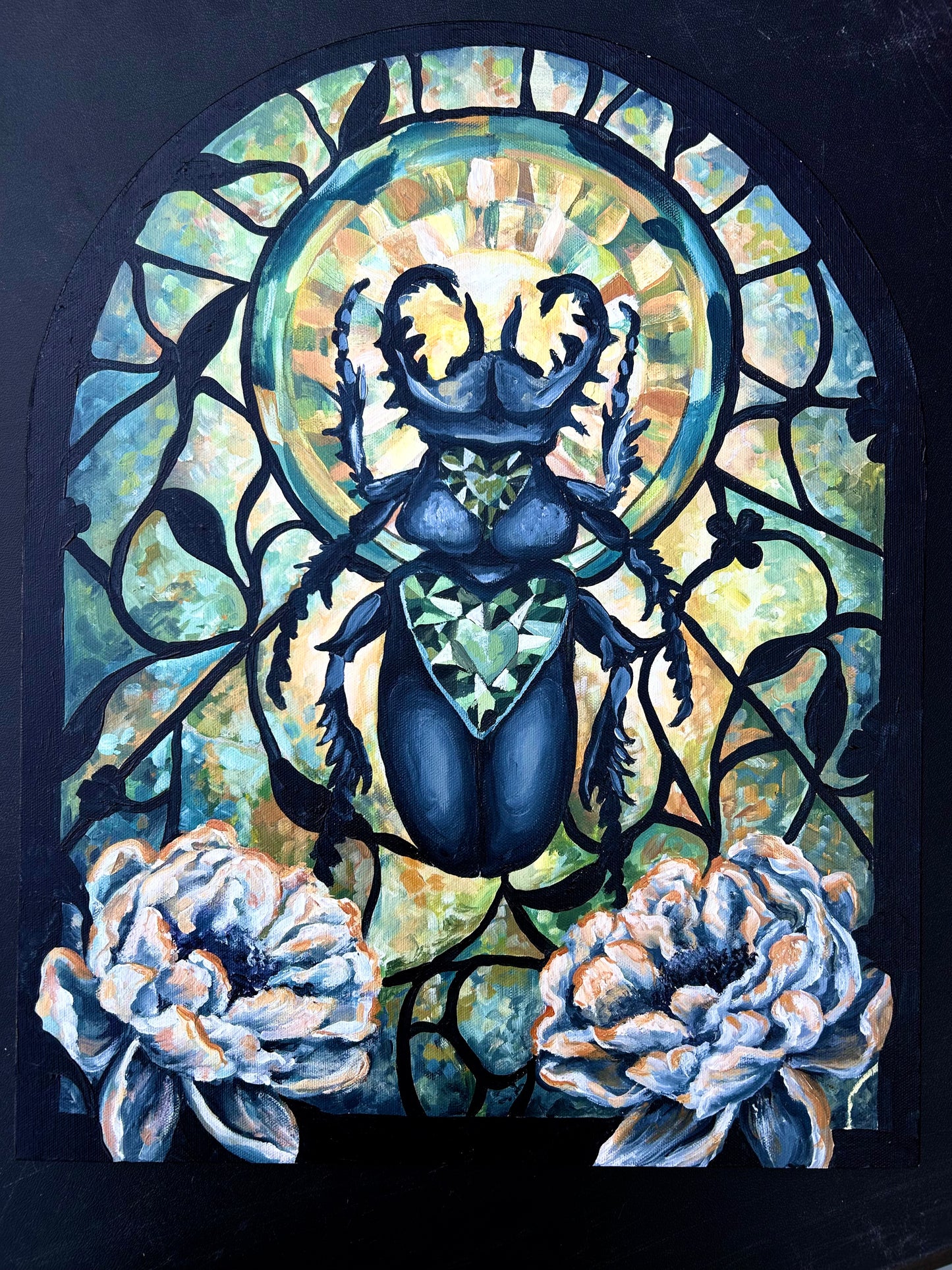STAINED GLASS SCARAB
