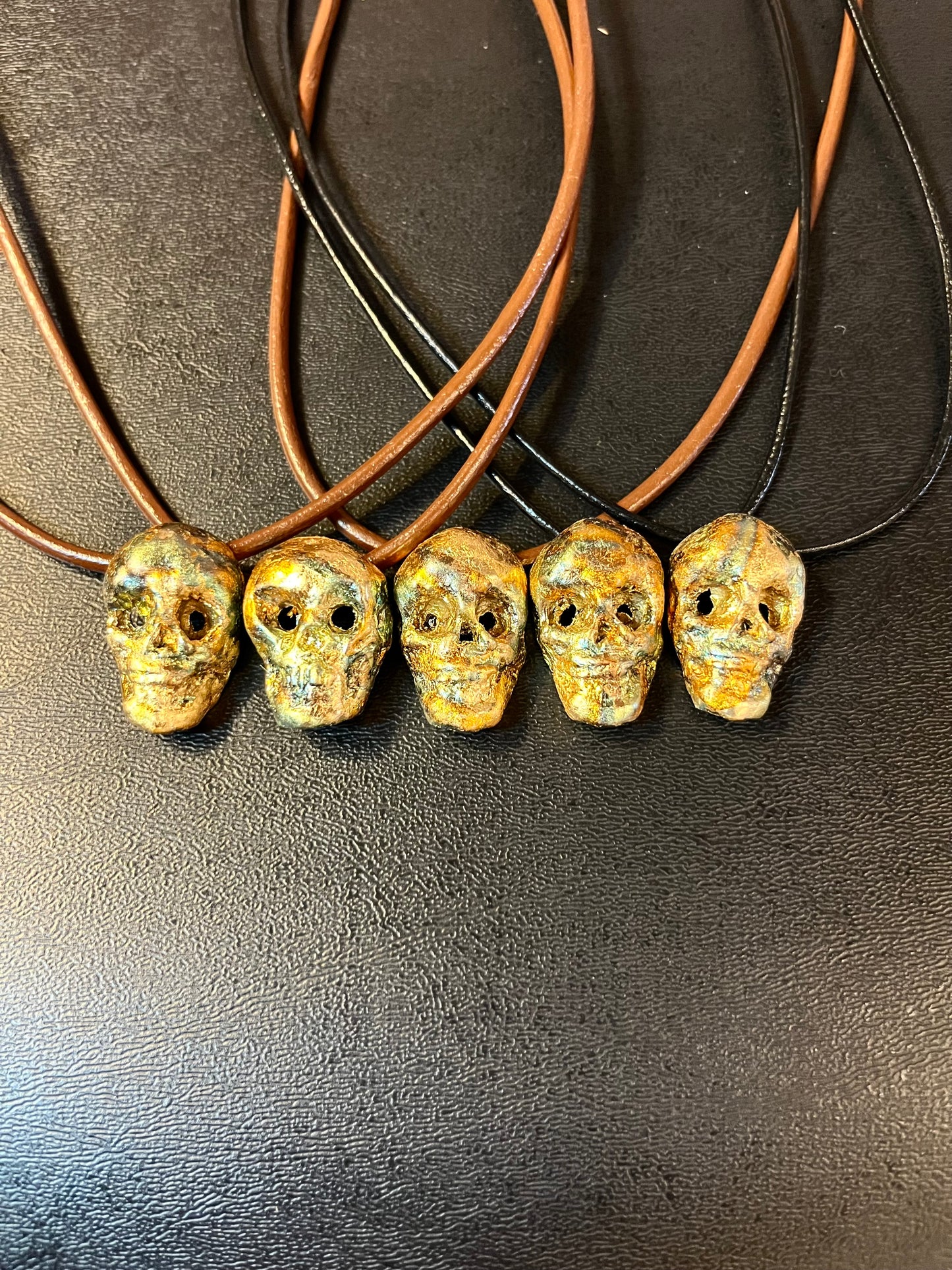 BRONZE/GOLD LEAF SKULLS