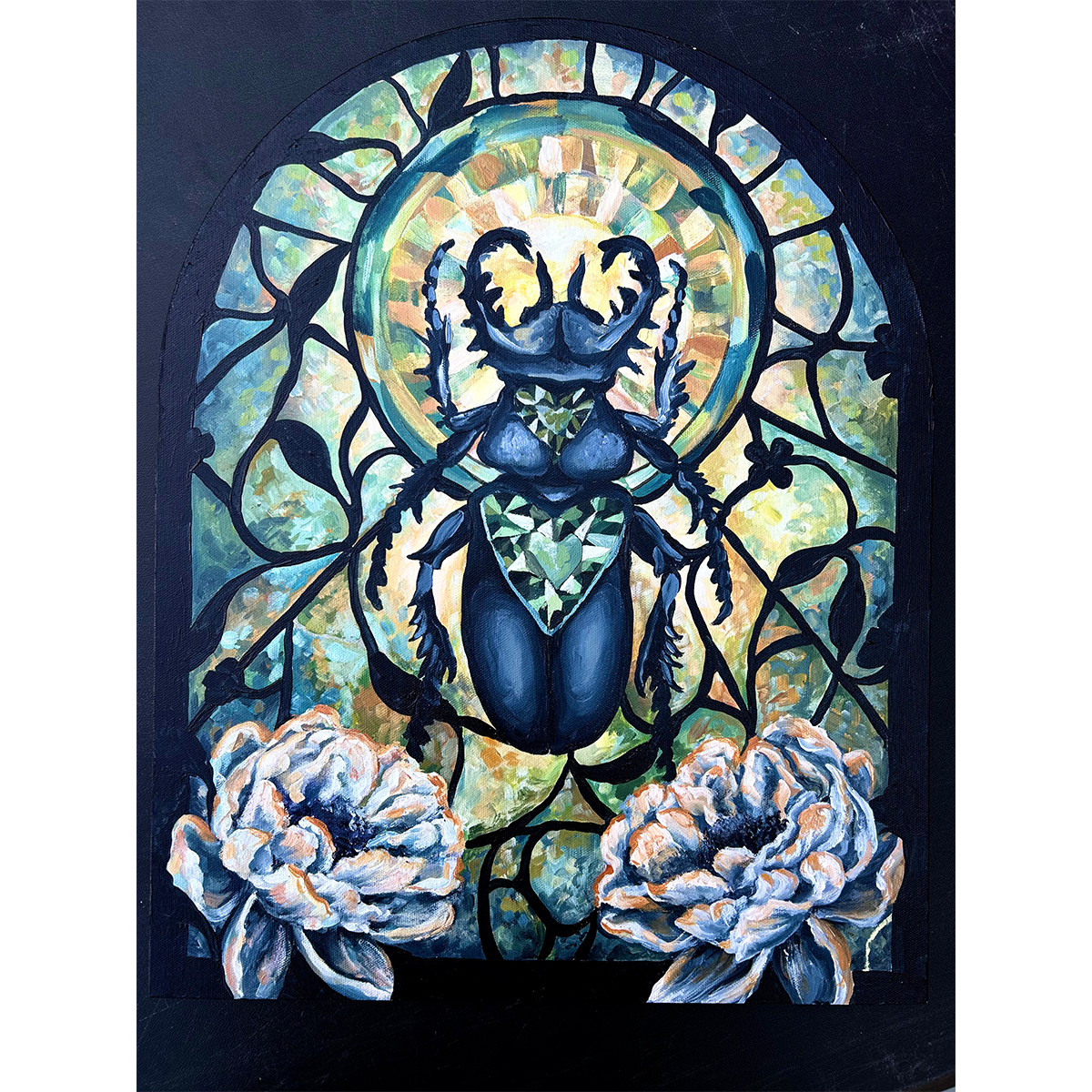 STAINED GLASS SCARAB