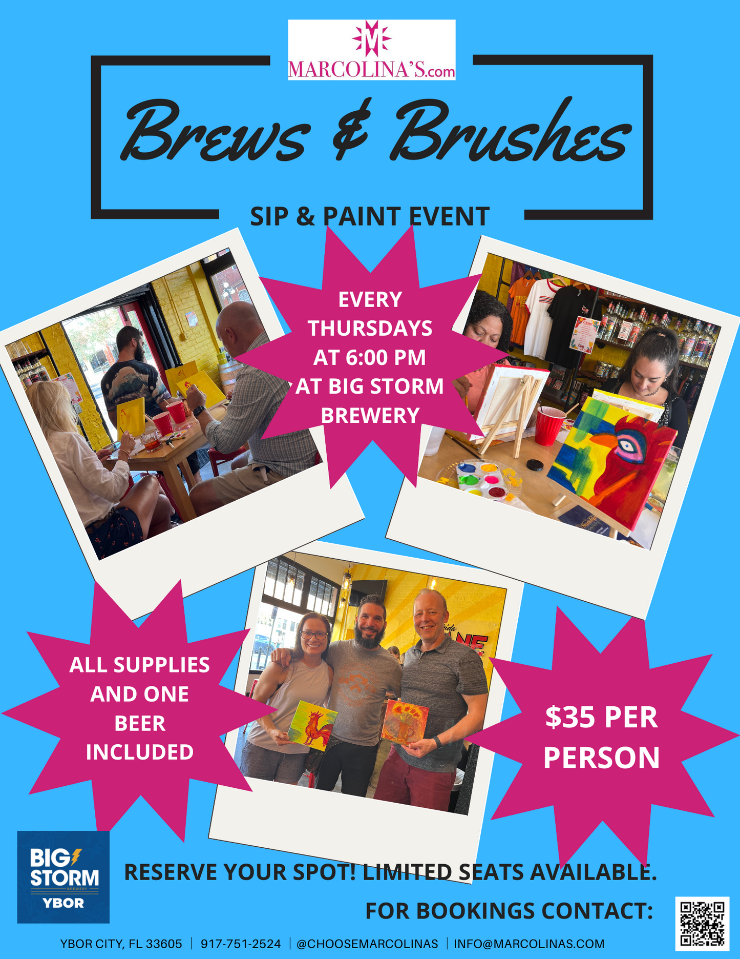 BREWS & BRUSHES: Sip and Paint Event at Big Storm Brewing with One Free Beer