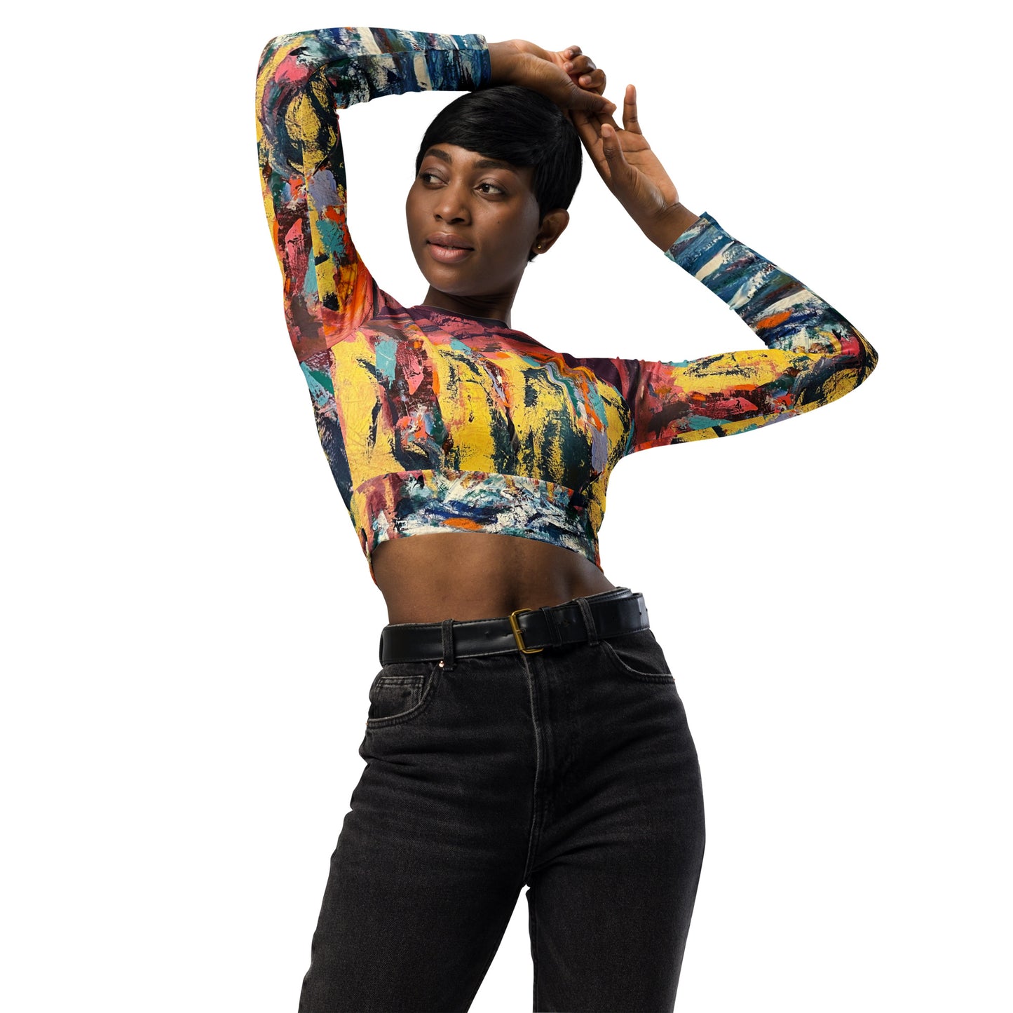 "Ride With Me" Recycled long-sleeve crop top