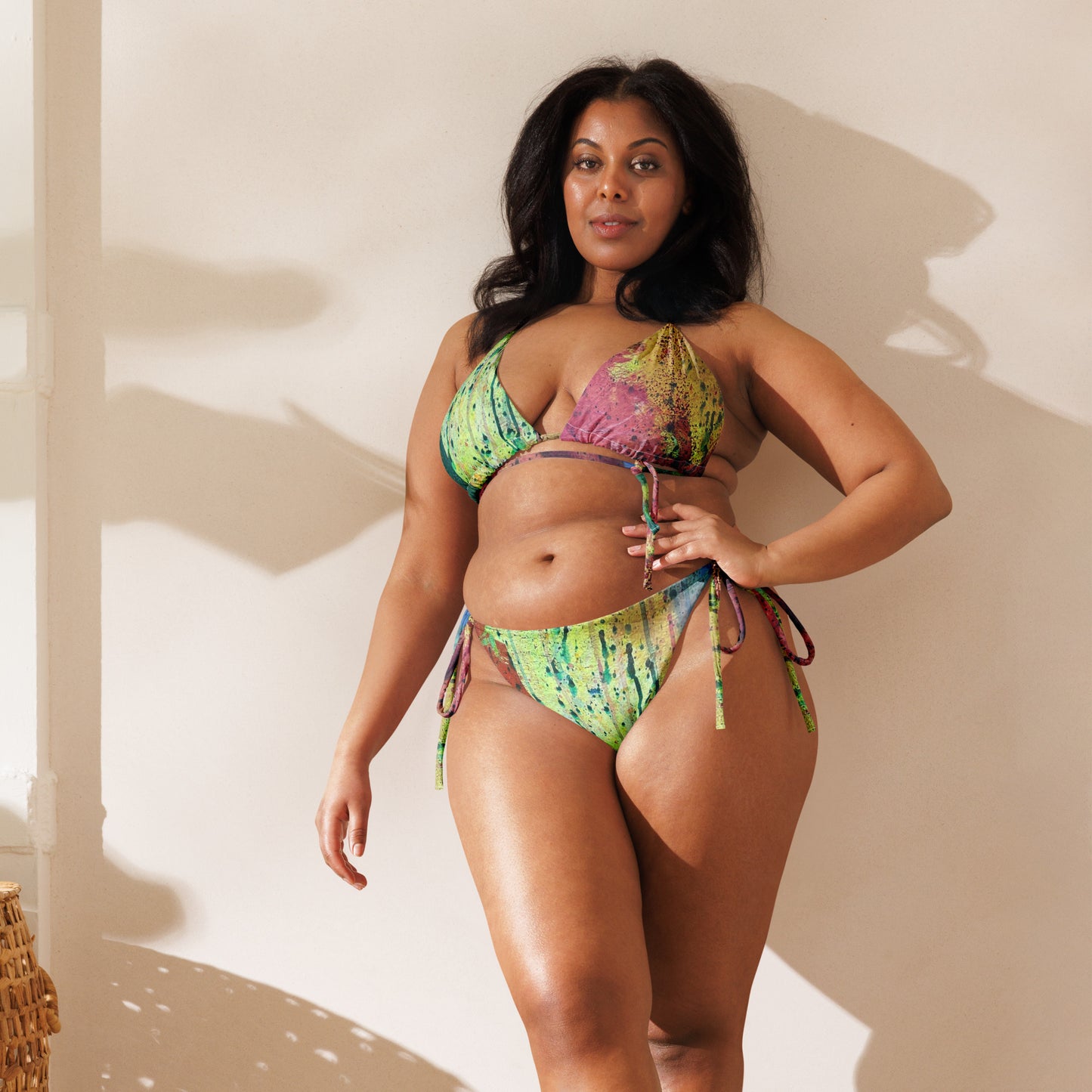 "Abstract" by Guillo Perez 3 Recycled String Bikini