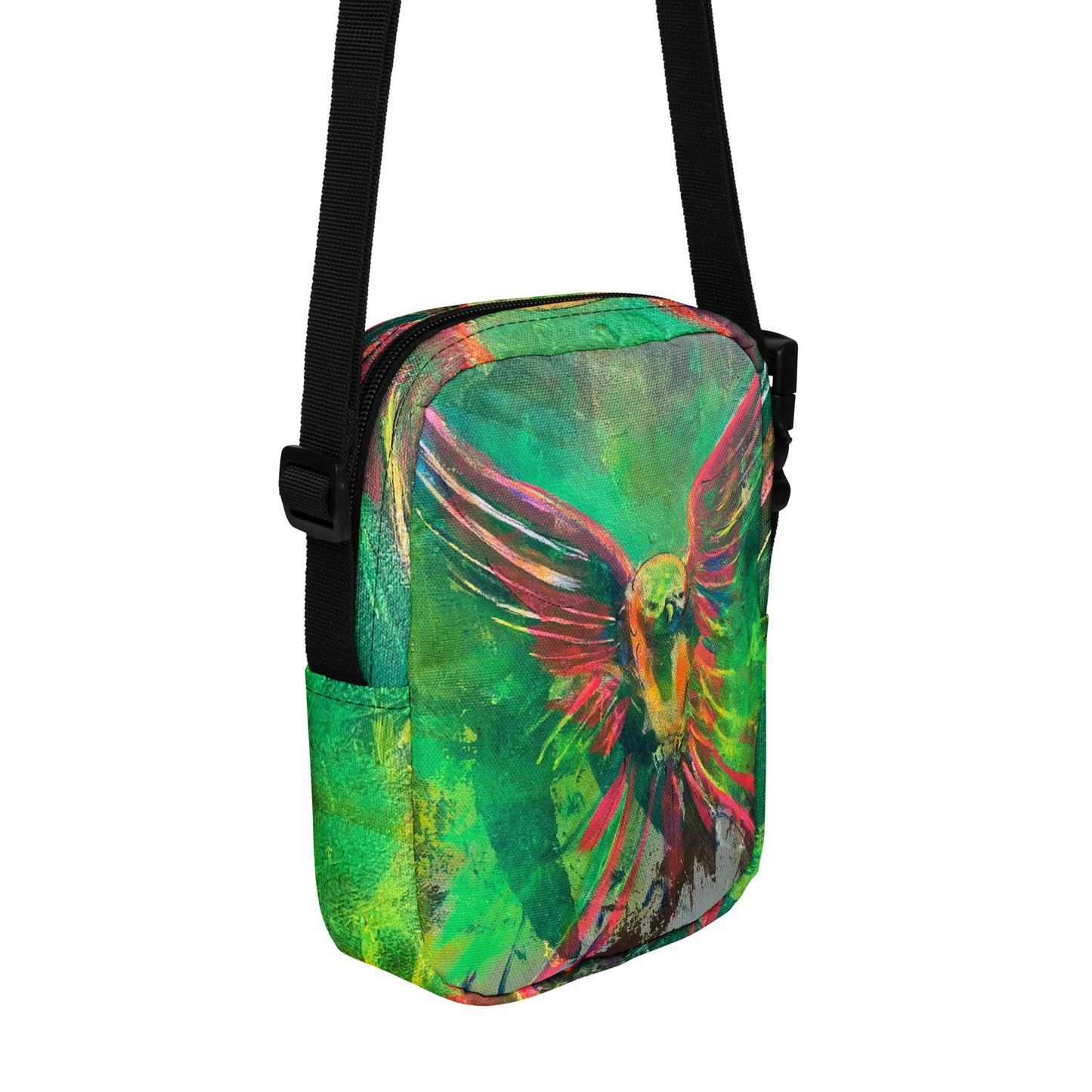"Parakeet" by Guillo Perez 3 Utility Crossbody Bag