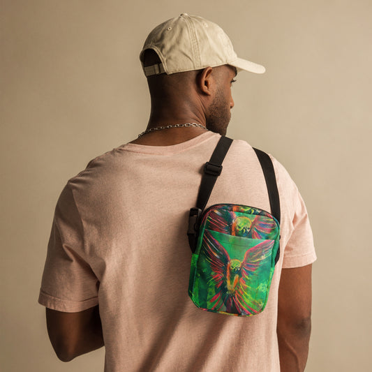 "Parakeet" by Guillo Perez 3 Utility Crossbody Bag