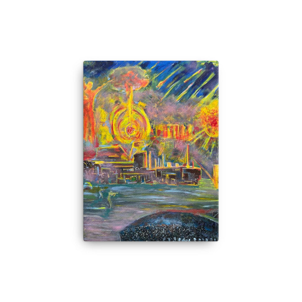 The Bombing of Mariupul Canvas by Guillo Perez 3