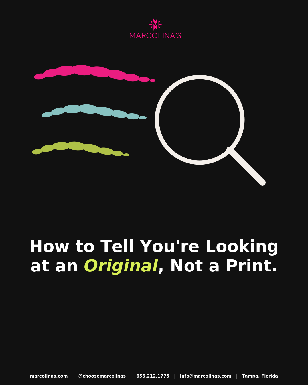 How to tell you're looking at an original, not a print journal cover for Marcolina's Gallery