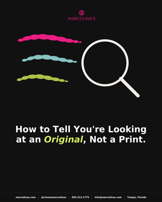 How to tell you're looking at an original, not a print journal cover for Marcolina's Gallery