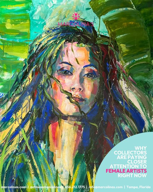 Marcolina's gallery journal cover with painting by female artist Gabrielle Perez