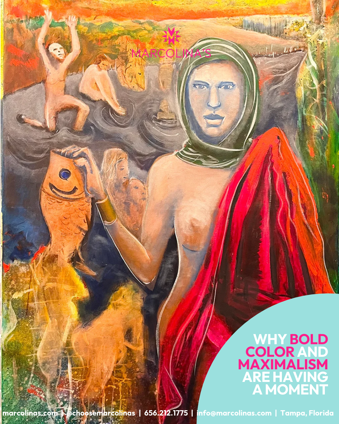 Marcolina's journal cover using oil painting by Guillo Perez 3 on Why Bold Color and Maximalism Are Having a Moment