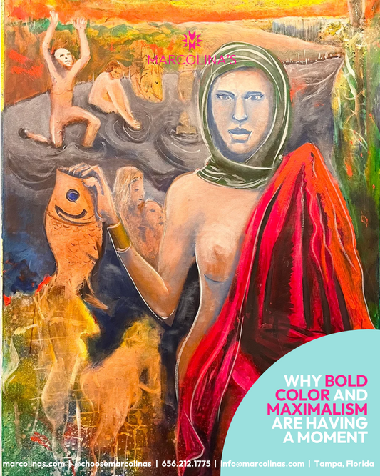 Marcolina's journal cover using oil painting by Guillo Perez 3 on Why Bold Color and Maximalism Are Having a Moment