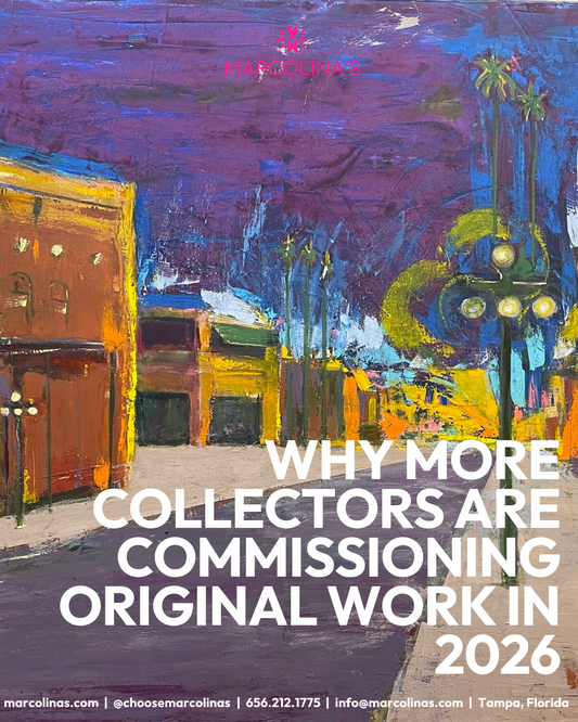 Ybor City by Guillo Pérez 3. Why more collectors are commissioning original work in 2026. Marcolina's Fine Arts Gallery Tampa Florida
