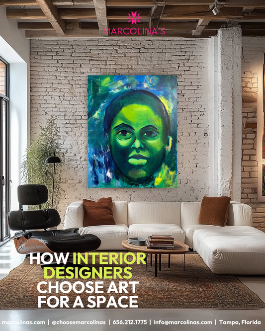 Original oil painting by Guillo Pérez 3 installed in a collector's living space, Marcolina's Fine Arts Gallery Tampa