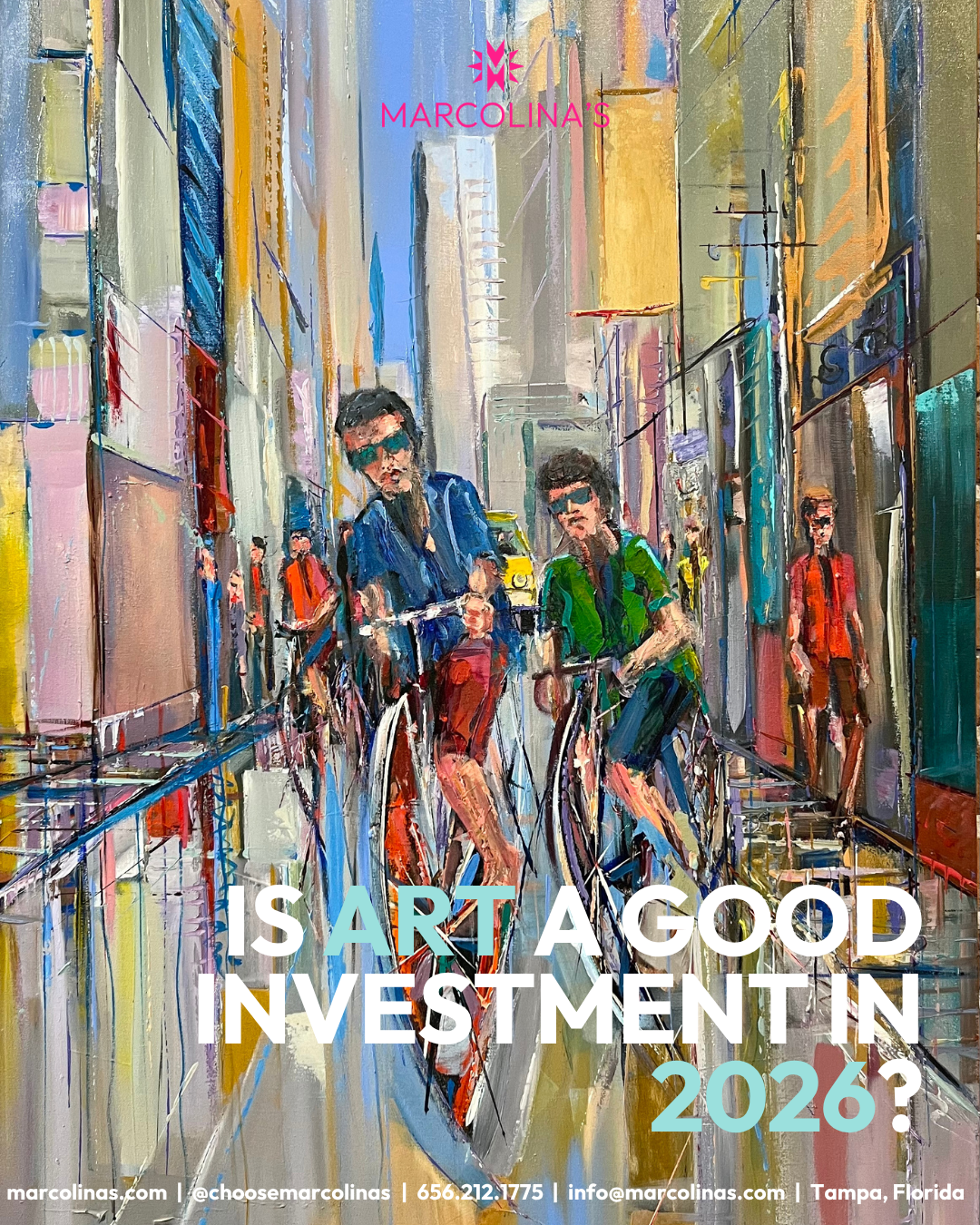 Original paintings available at Marcolina's Fine Arts Gallery Tampa, contemporary art investment and collecting