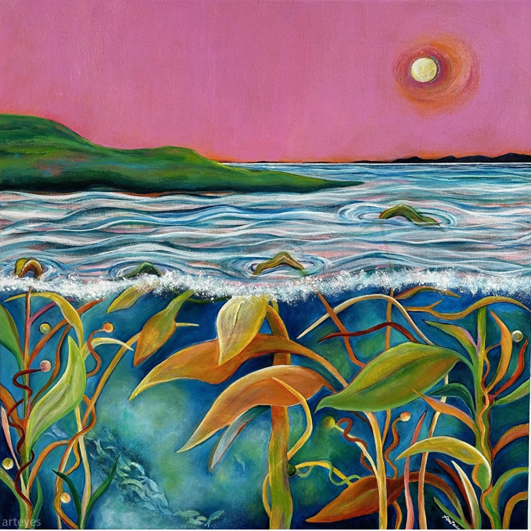 Beauty Found Here, acrylic painting by Elizabeth Fontaine-Barr, Marcolina's Fine Arts Gallery, Tampa, Florida