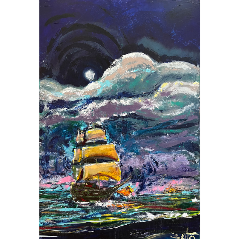 Captain Grey Beard by Guillo Pérez 3 — original oil painting — Marcolina's Fine Arts Gallery Tampa