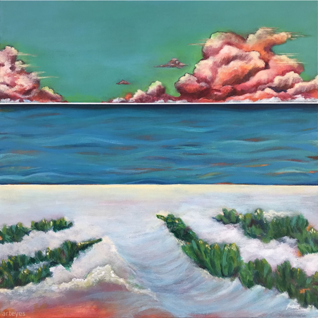 Day Dream Clouds, acrylic painting by Elizabeth Fontaine-Barr, Marcolina's Fine Arts Gallery, Tampa, Florida