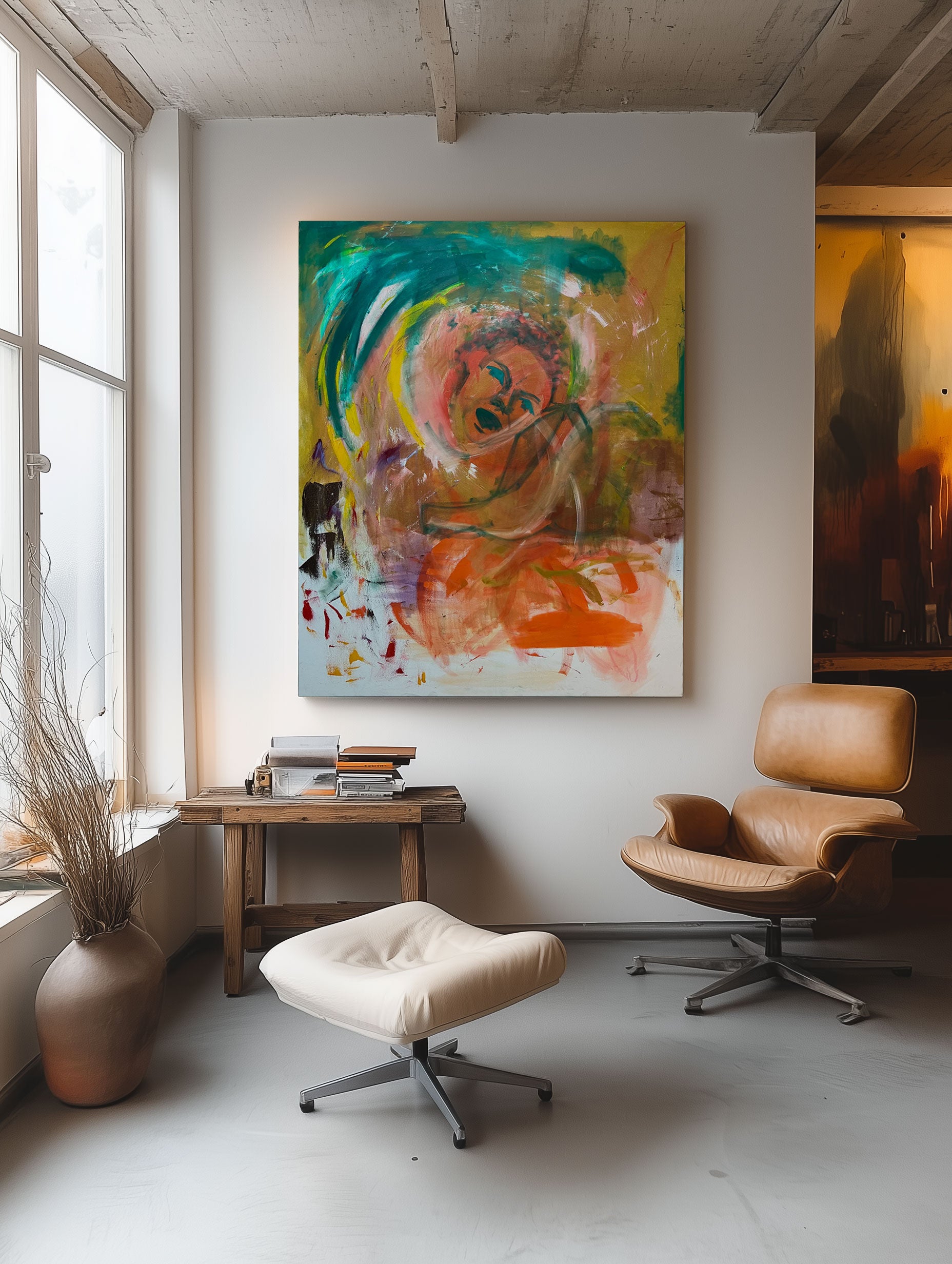 Gilgamesh I oil painting by Guillo Perez III in living room.