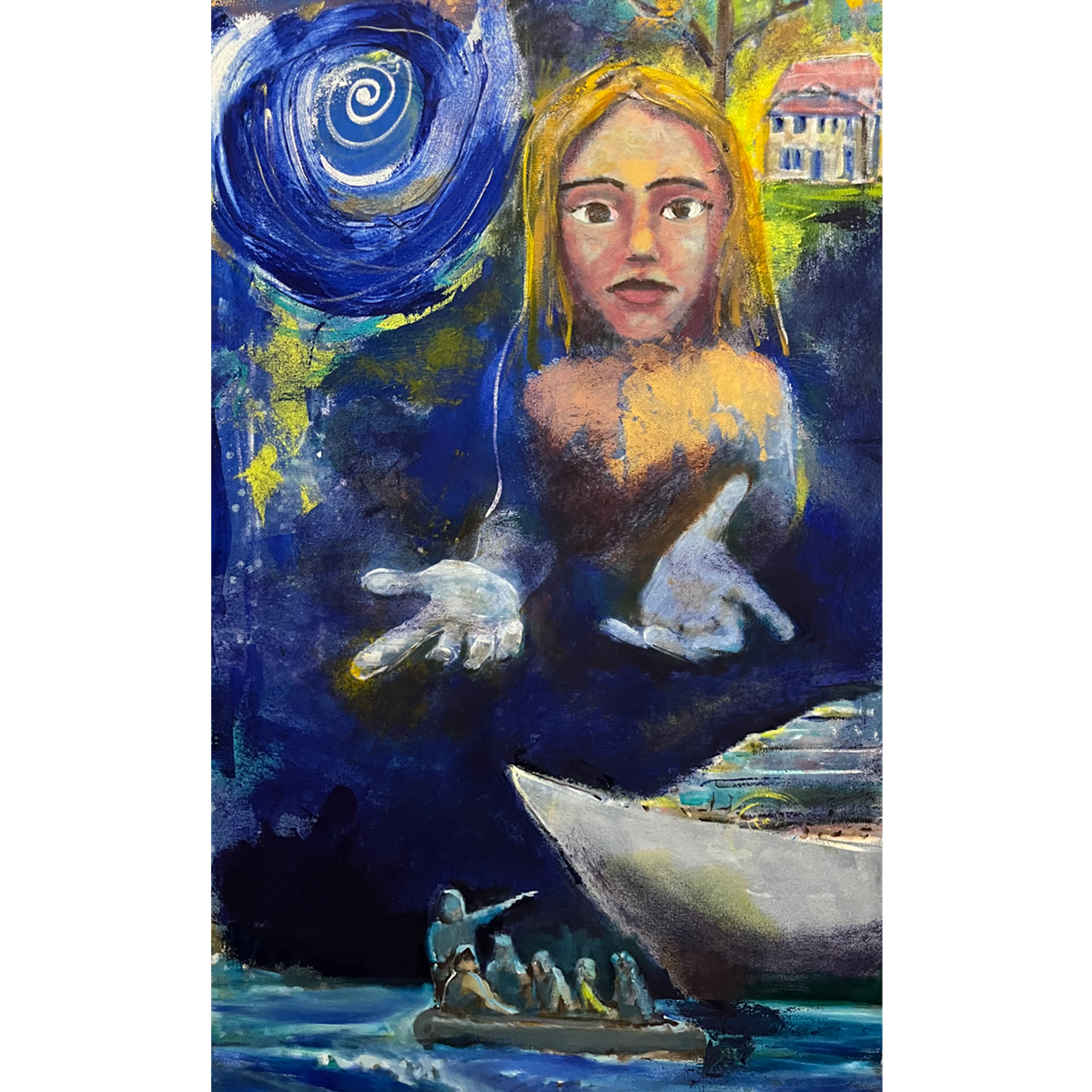 Hope , original oil painting by Guillo Pérez 3 Bauhaus Budō expressionism Tampa