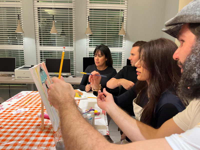 Marcolina's private sip and paint event at a community clubhouse Tampa Bay area