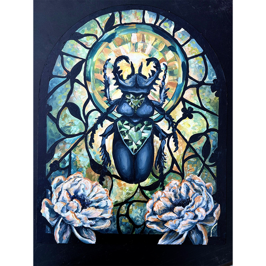 STAINED GLASS SCARAB