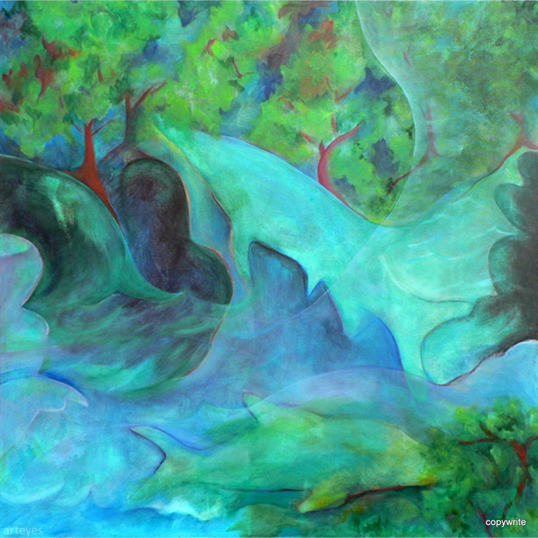 Sea Dream, acrylic painting by Elizabeth Fontaine-Barr, Marcolina's Fine Arts Gallery, Tampa, Florida