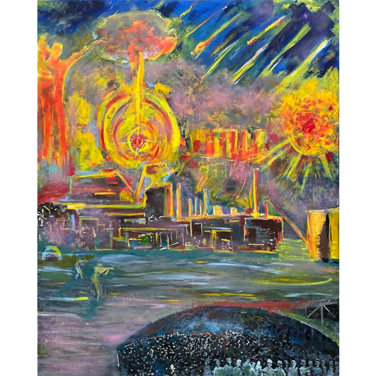 The Bombing of Mariupol — original oil painting by Guillo Pérez 3 — January 2015 attack — Marcolina's Fine Arts Gallery