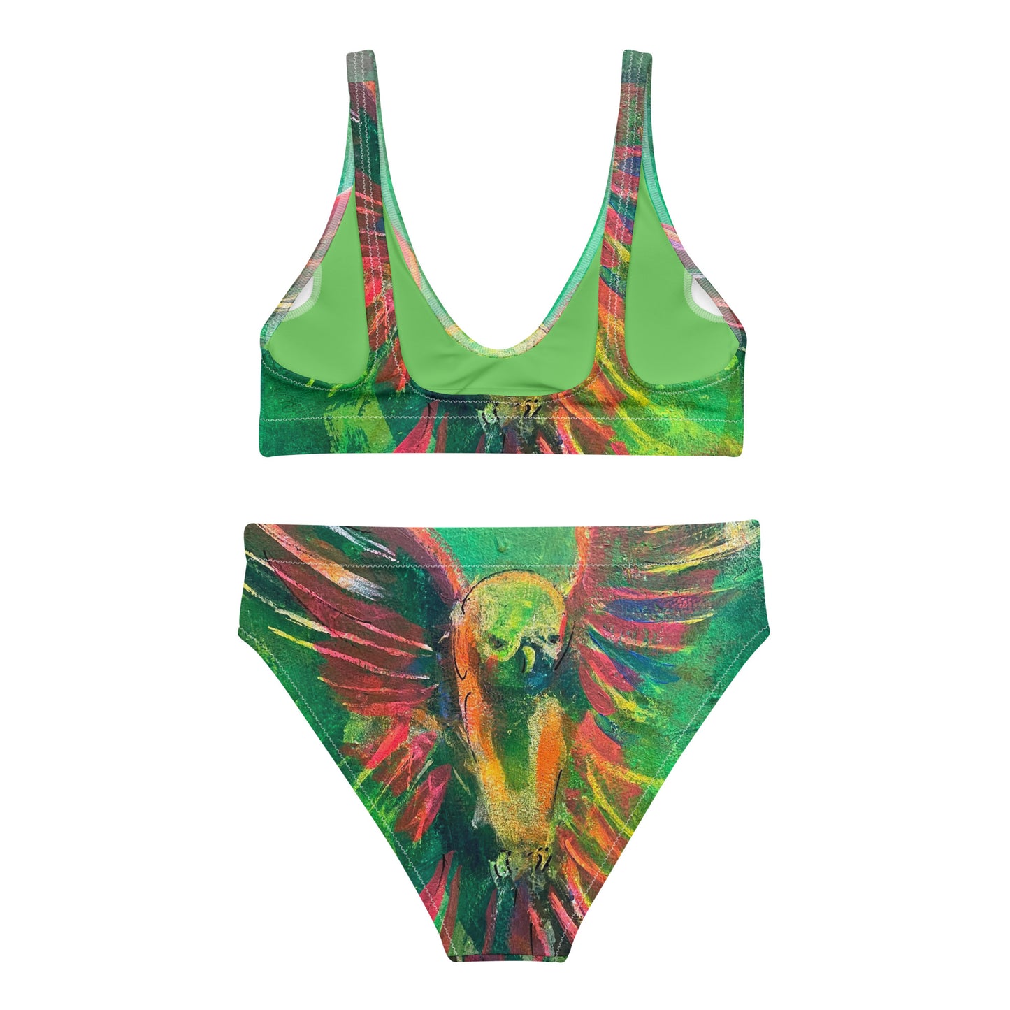 "Parrot" by Guillo Perez 3 Recycled high-waisted bikini