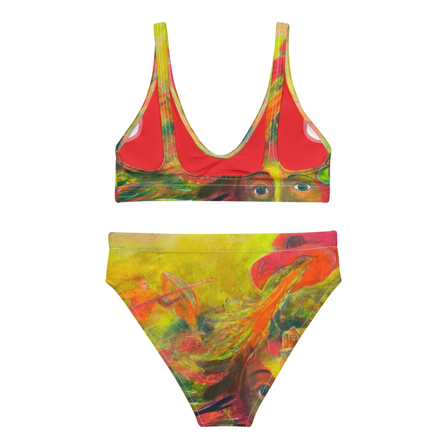 "Dragon" by Guillo Perez 3 Recycled high-waisted bikini