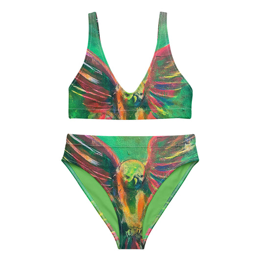 "Parrot" by Guillo Perez 3 Recycled high-waisted bikini