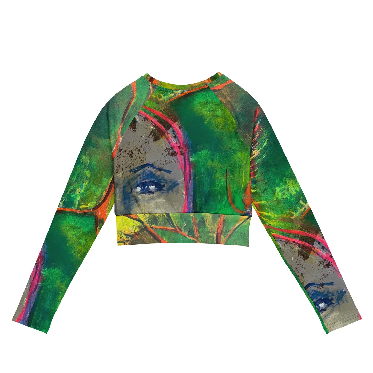 "Parakeet" long-sleeve crop top