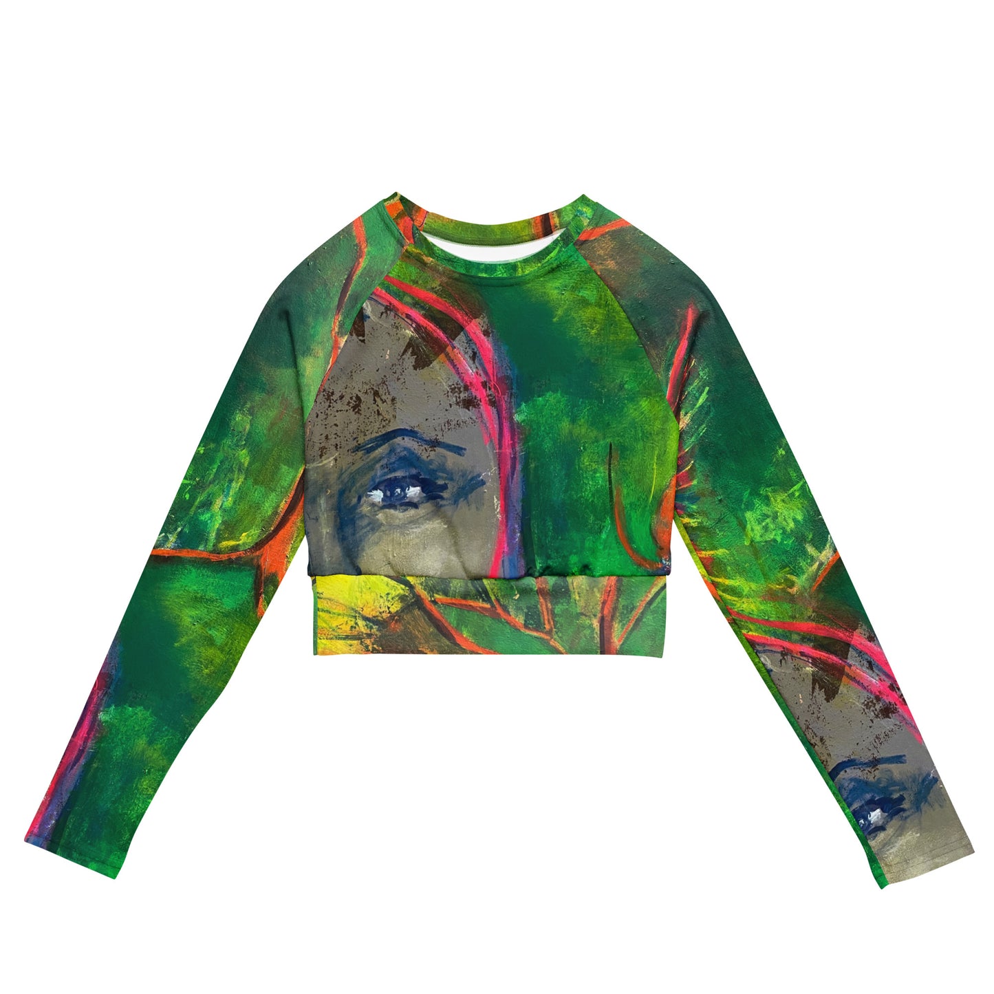 "Parakeet" long-sleeve crop top