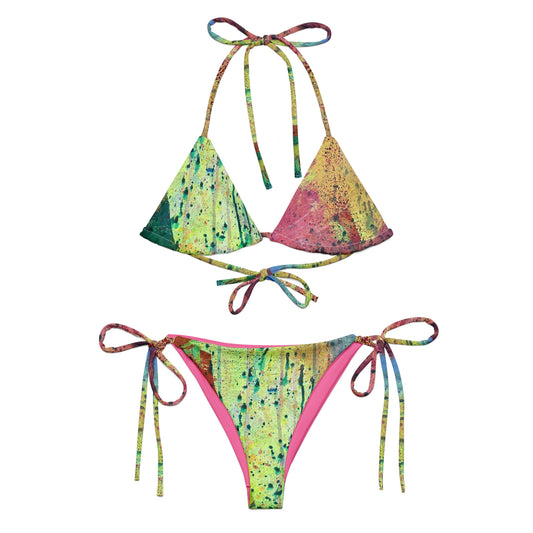 "Abstract" by Guillo Perez 3 Recycled String Bikini