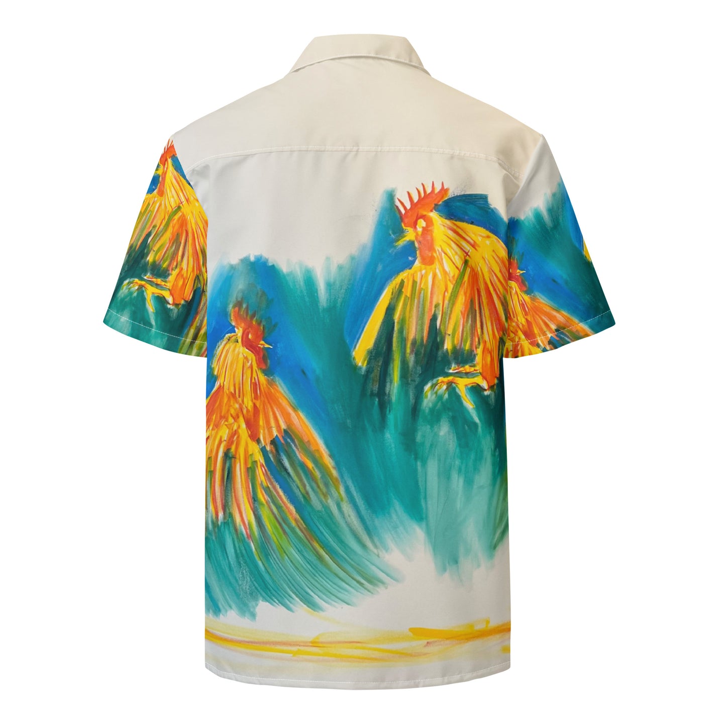 "Rooster Fight" by Guillo Perez 3 Unisex button shirt