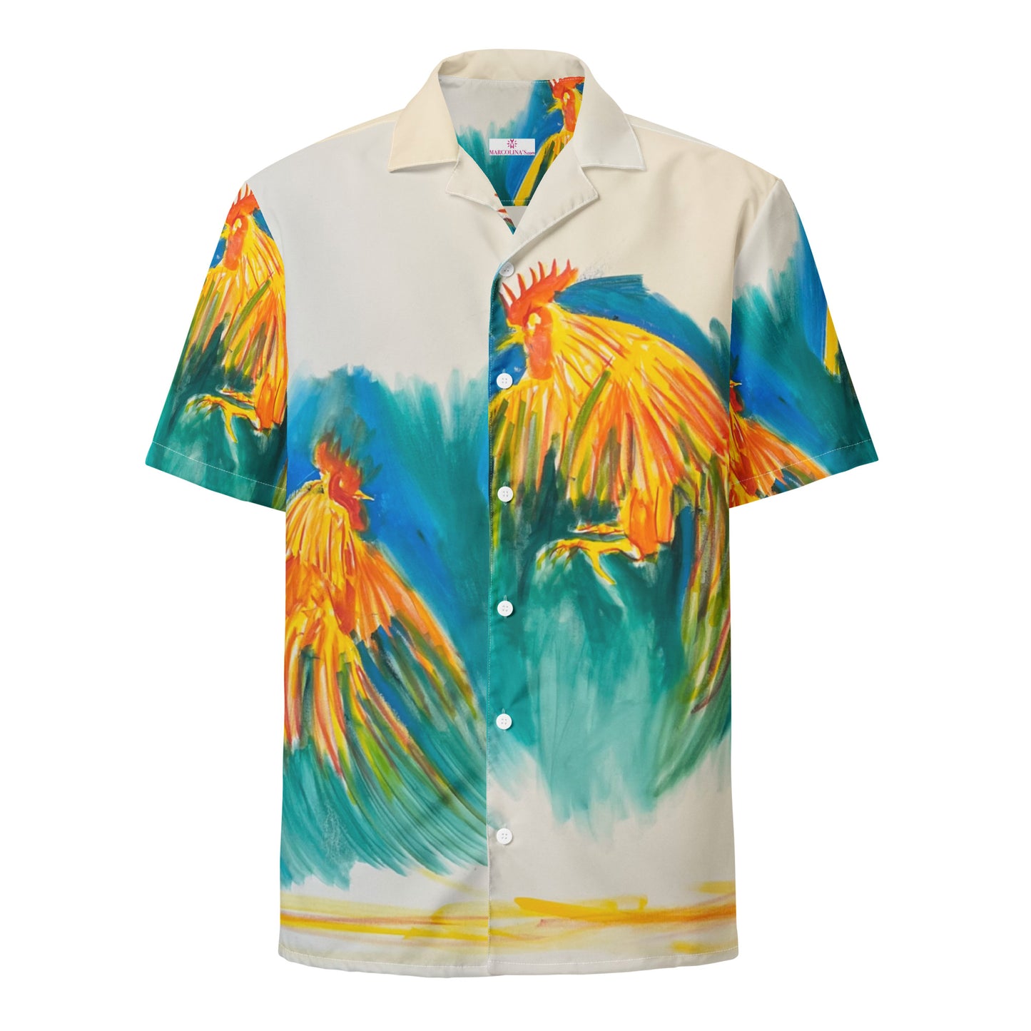 "Rooster Fight" by Guillo Perez 3 Unisex button shirt